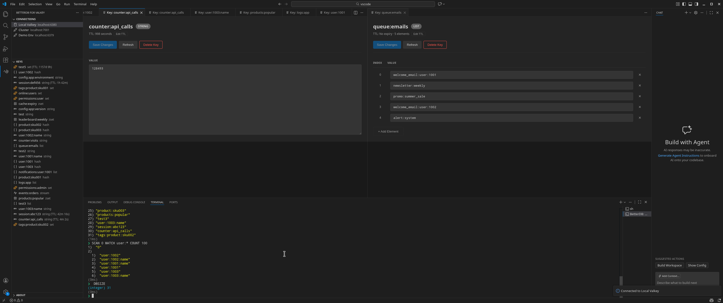 BetterDB for Valkey - Key Editor